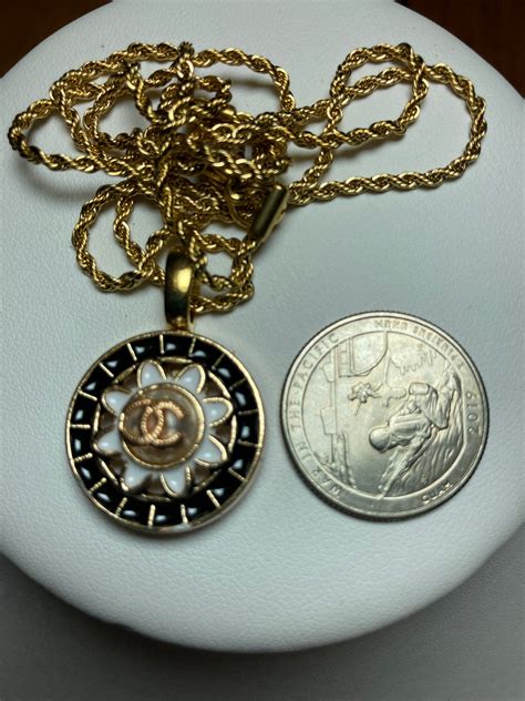 repurposed chanel button necklace.